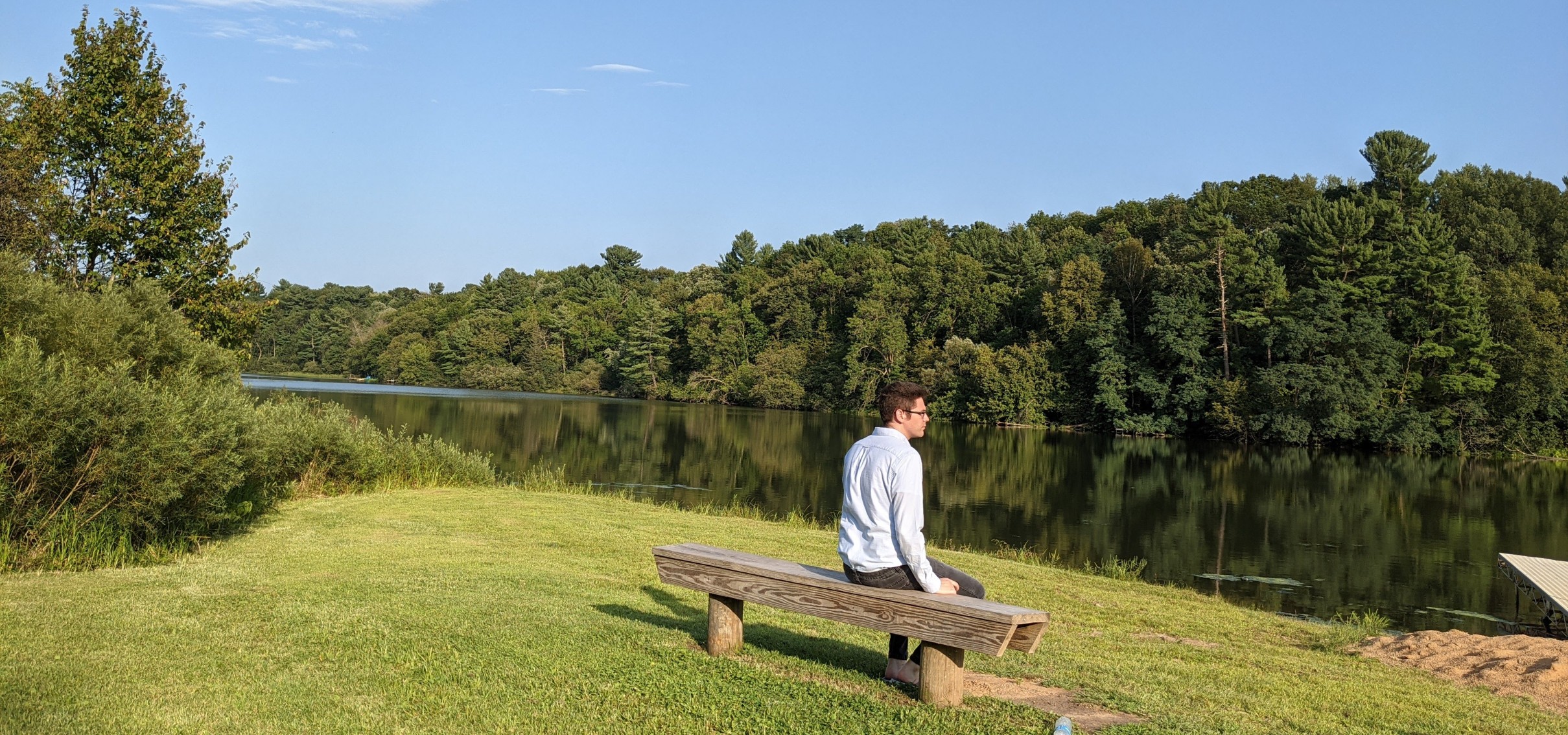 Me sitting on a bench