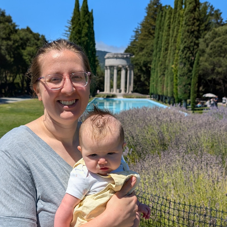 My youngest at Pulgas Water Temple